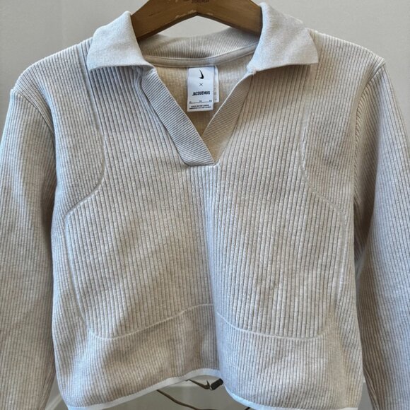 🔥 Nike x Jacquemus Polo Shirt XL  Streetwear Collab Hype Drop Neutral Beige 🔥 - Picture 7 of 16